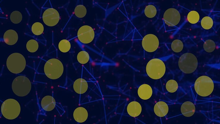 Animation of dots moving over black background with connections