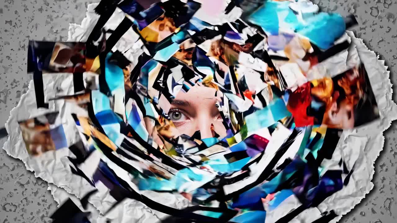 retrato de collage de una mujer