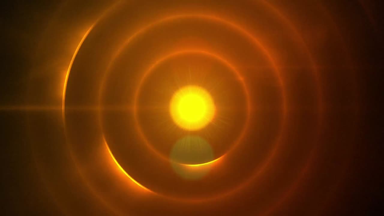 animación de puntos sobre círculos naranja y marrón que se mueven sobre fondo negro