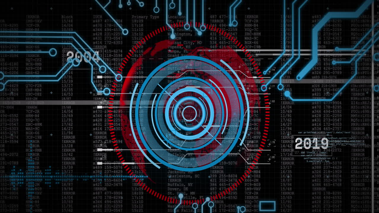 Animation of scope scanning and data processing over computer circuit board