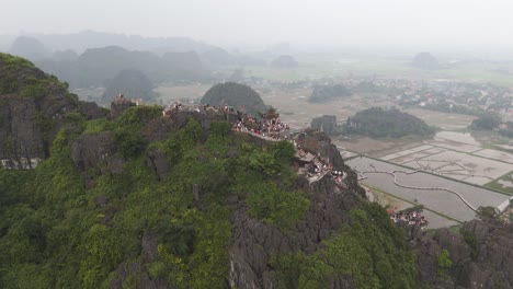 Aerial-Drone-Shot-of-Tourist-Place-In-Vietnam-Called-Lying-Dragon