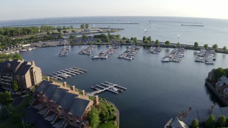 downtown buffalo, new york at sunset