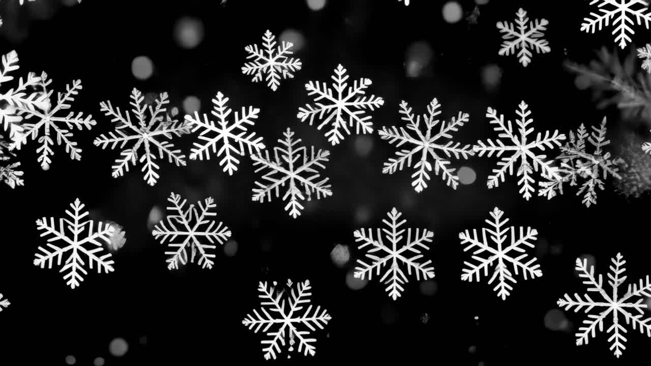 Snowflakes falling animated overlay, transparent 4K video, alpha channel, ProRes 4444