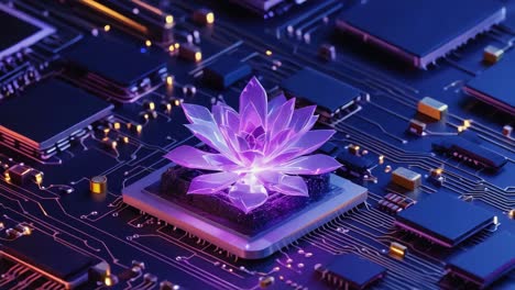 ai lotus on a circuit board