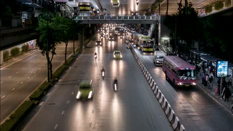 night traffic in bangkok, thailand