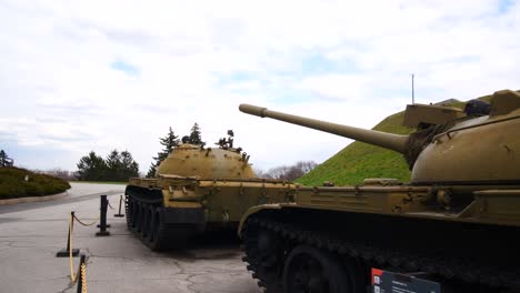 army tanks from world war two displayed at museum, motherland, kyiv ukraine