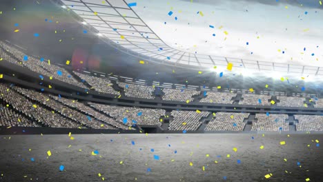 Animation-of-confetti-floating-over-stadium