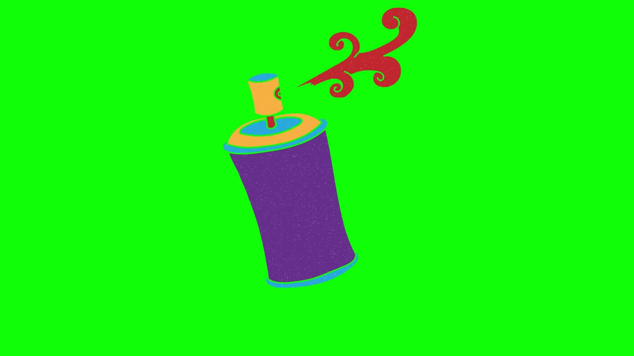 곤충 스프레이 손으로 그려진 녹색 화면: 떠다니는 루프 애니메이션
