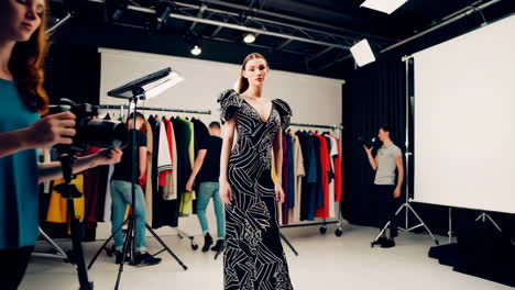 fashion model photoshoot in a studio