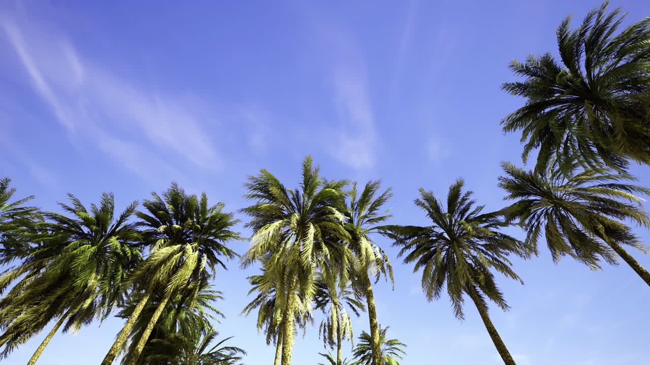 Majestic palm trees reaching for a vibrant sky at golden hour