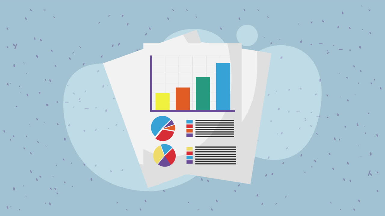 infografía de estadísticas en animación de documentos