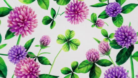 clover and flowers botanical pattern