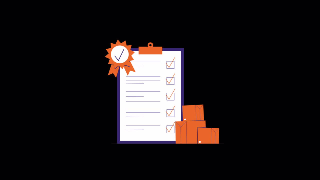 Checklist animata con caselle e nastro premio