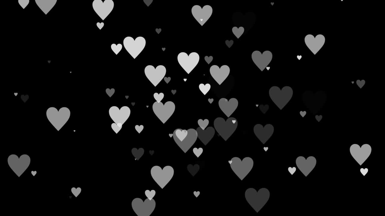 평평한 심장 모양의 평면 애니메이션 모션 그래픽