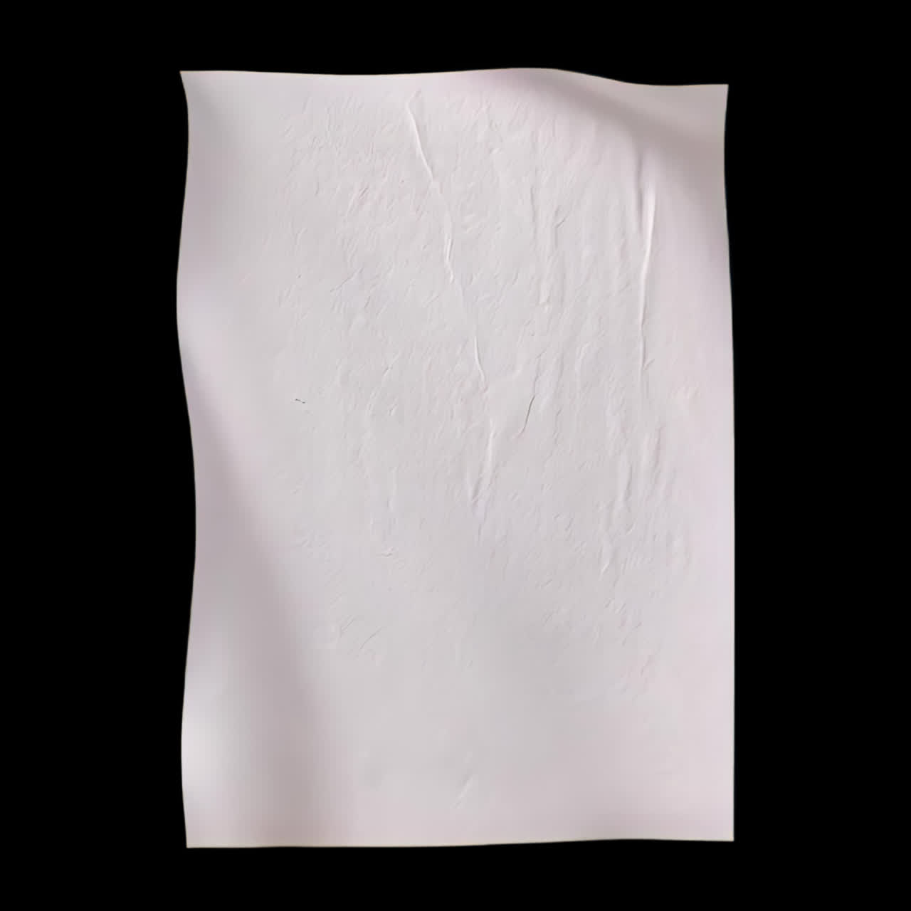 Textured white fabric animation isolated asset, transparent 4K video, alpha channel, ProRes 4444