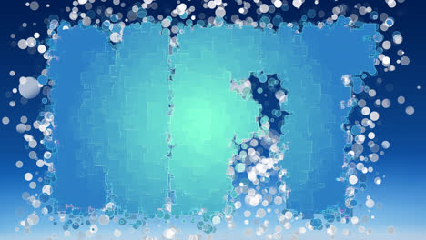 animación digital del banner de texto de nft sobre manchas blancas de luz contra un fondo azul