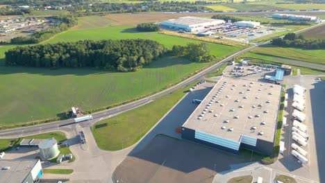 aerial view of goods warehouse