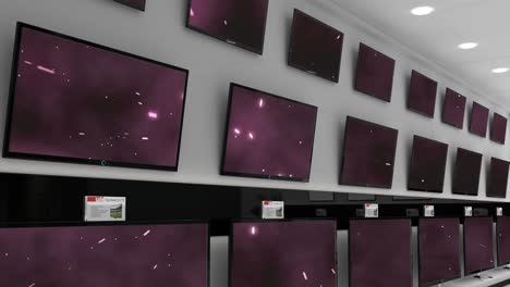 Animation-of-rows-of-television-sets-with-glowing-screens-in-store