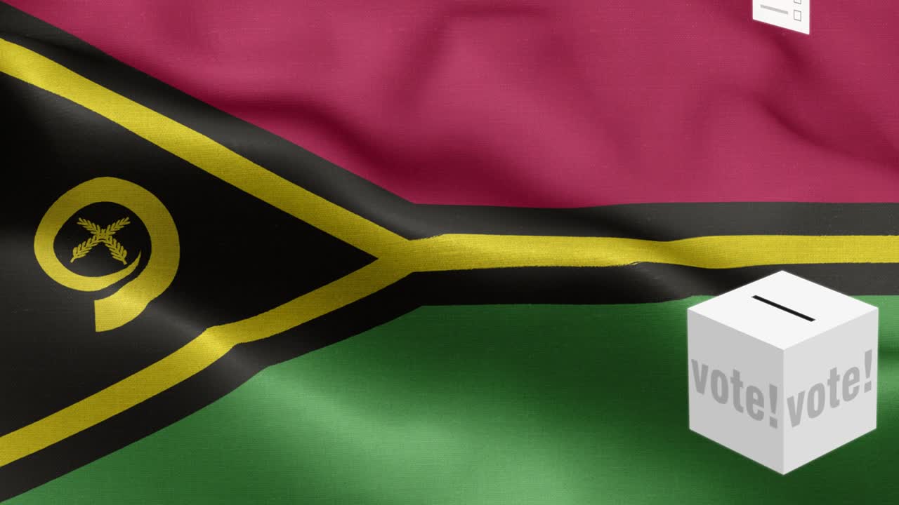 바누아투 선출 을 위한 투표용지 들 이 발 앞 에 있는 투표용지 로 날아간다