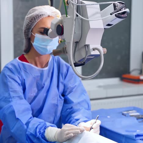surgeon performing laser eye vision correction