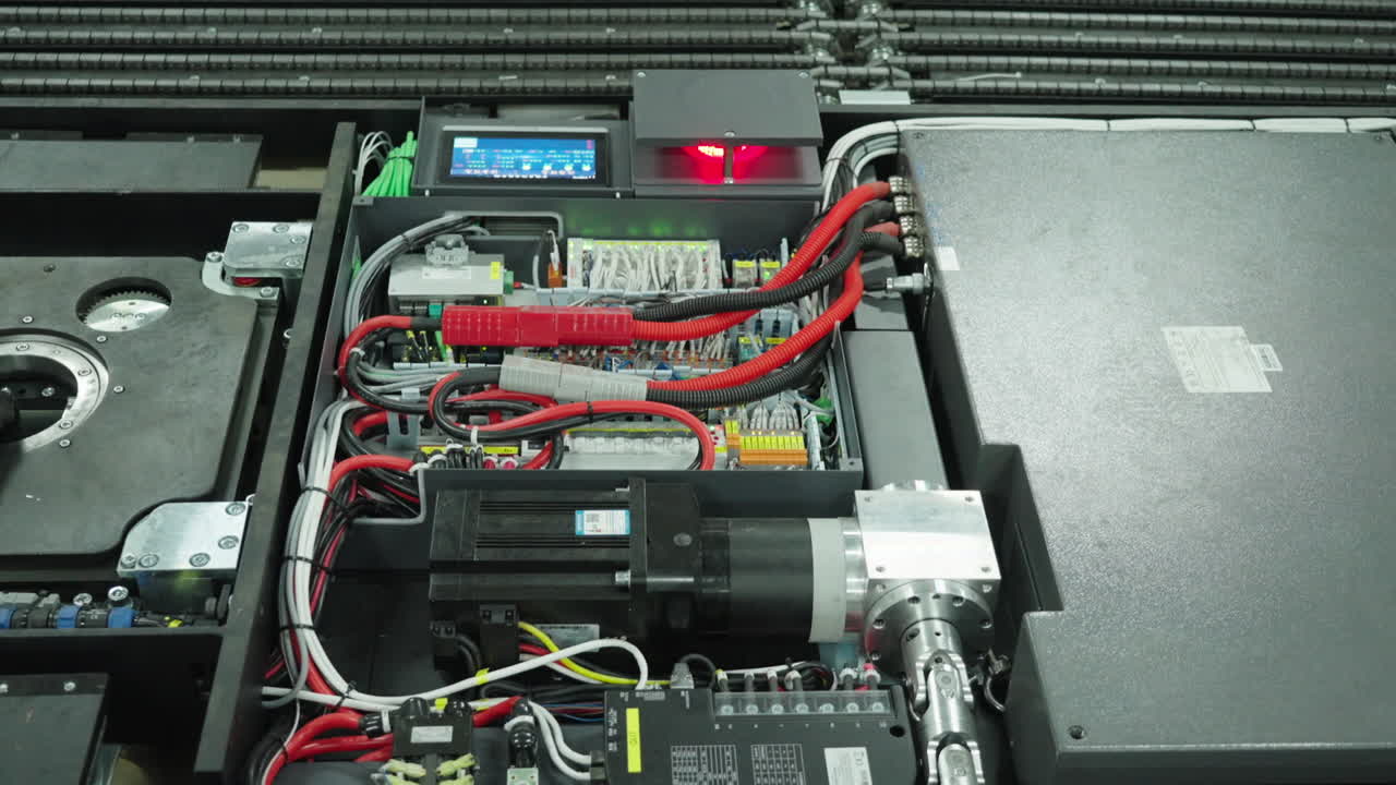 Internal view of an autonomous mobile parking robot showing controller, battery, wiring, and mechanical components used in automated mobility systems. China