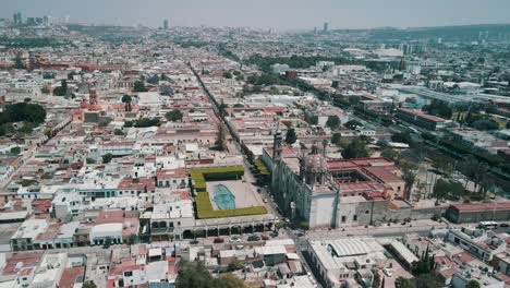 view of donwtown street in queretaro mexico