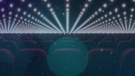 animation of light spots and snow falling over seats