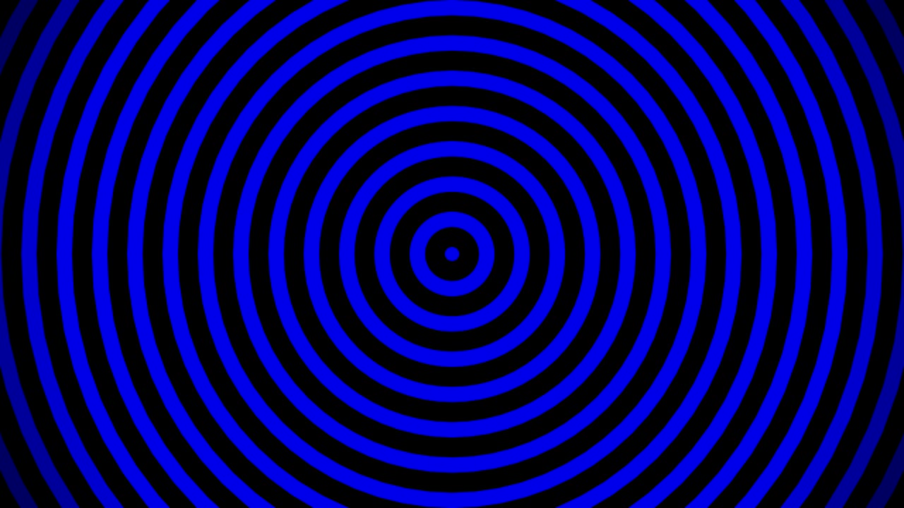 fondo abstracto relajante. círculos pulsantes animados o ondas de radio. azul, negro