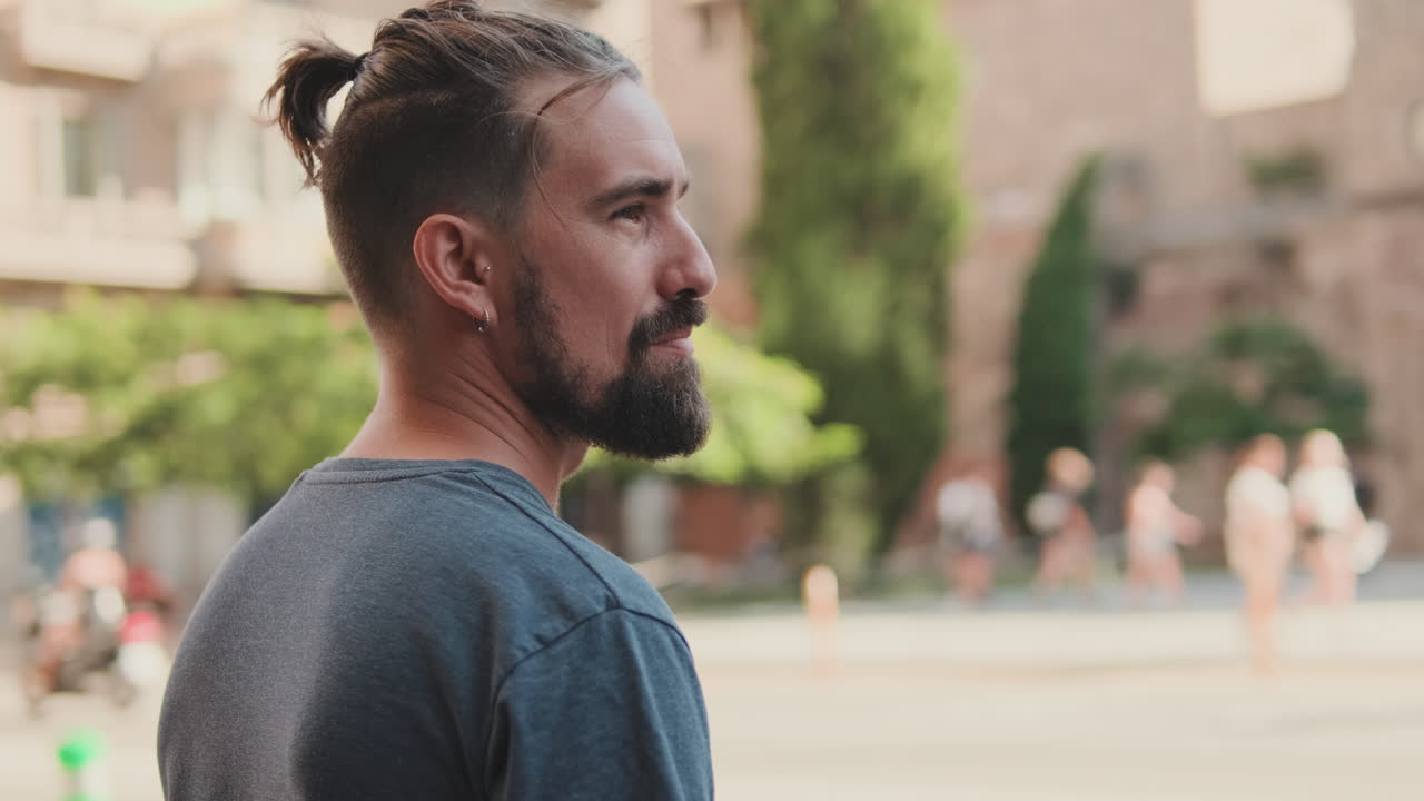 Man with beard in an urban setting