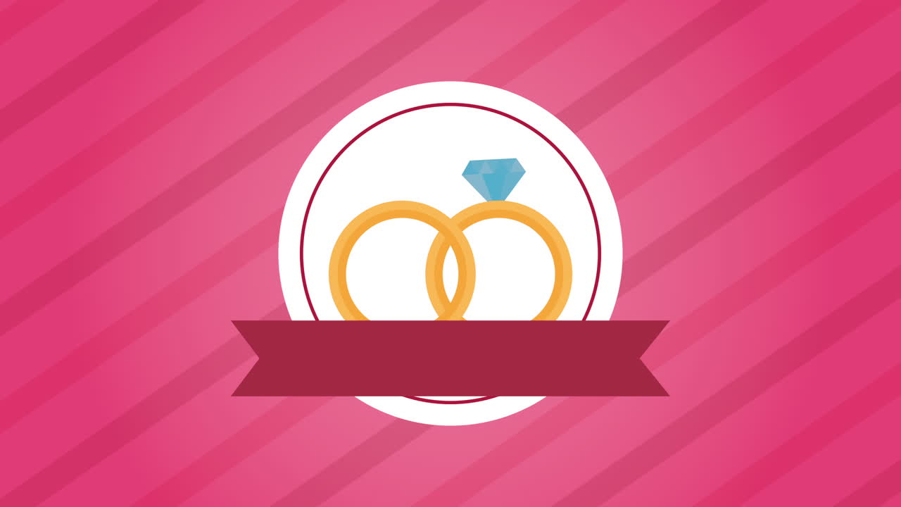 valentines day animated card with proposal rings