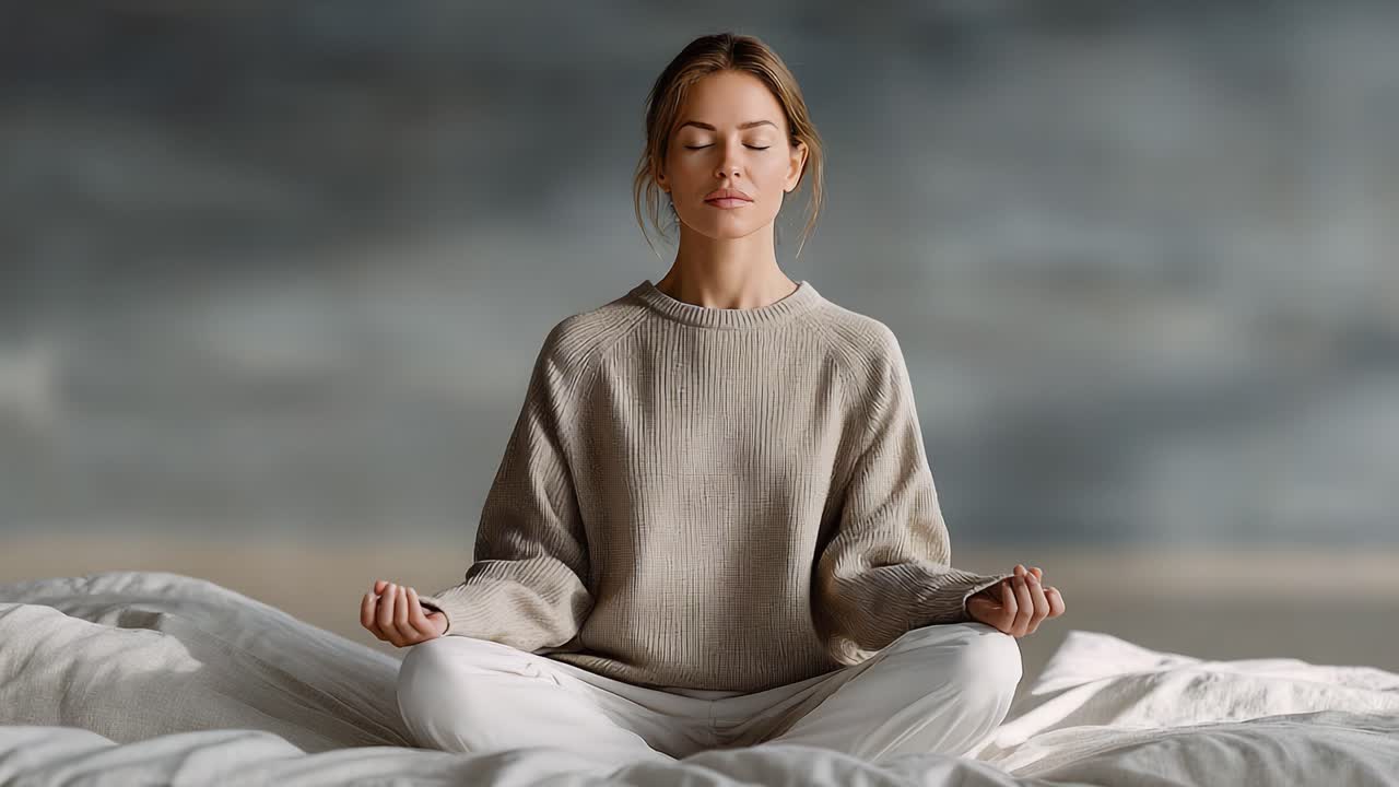Lugna stunder: En stillsam resa av meditation och mindfulness fångad i två bildutsnitt, som visar inre frid och fokus i en lugnande atmosfär
