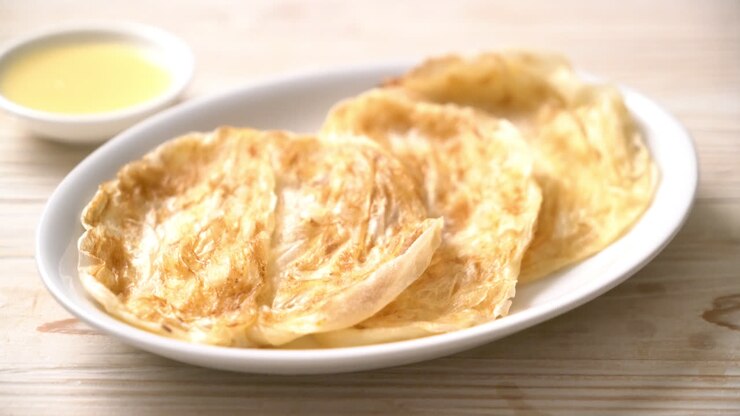 roti with sweetened condensed milk - Muslim food style