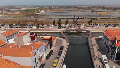 Canal-central-de-Aveiro-and-surrounding-area,-Portugal