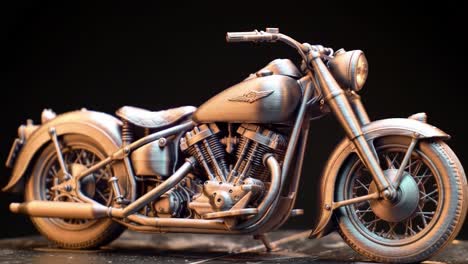 detailed close-up of a vintage motorcycle model showcasing intricate design and craftsmanship, perfect for collectors and enthusiasts of automotive art