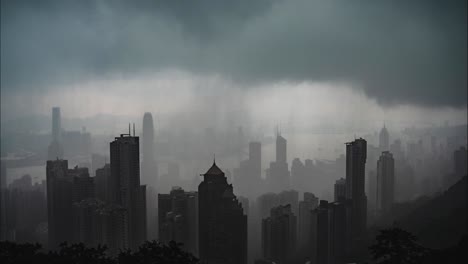 timelapse of a storm over hong kong