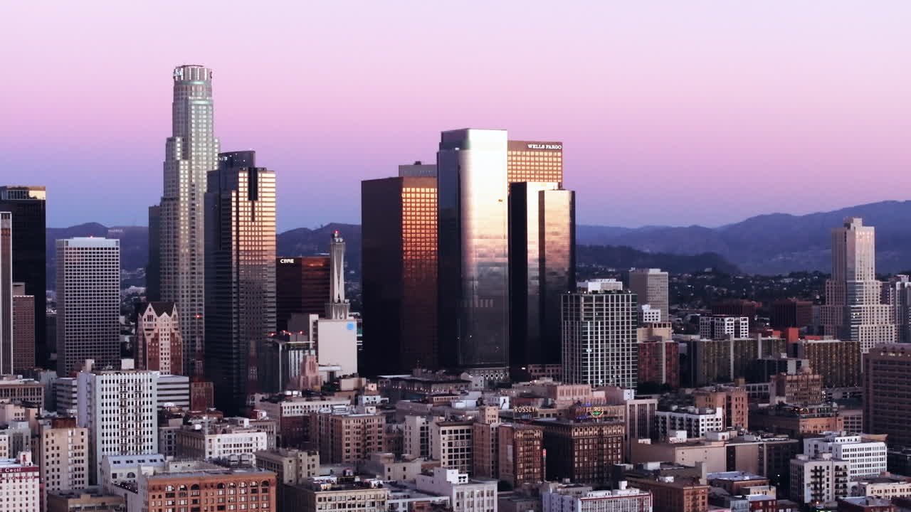 Downtown Los Angeles Skyline at Sunset