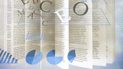 animación del procesamiento de datos sobre el libro