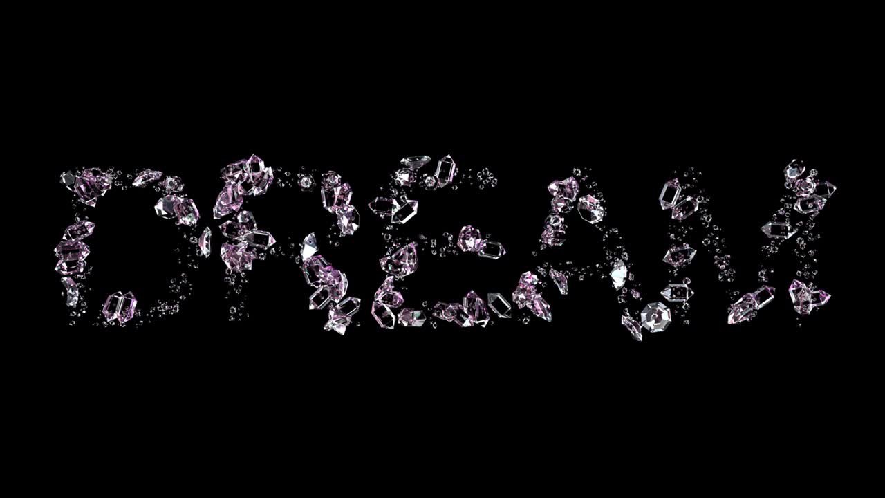 - 빛나는 다이아몬드로 만든 꿈의 텍스트, 고립 - 루프 비디오