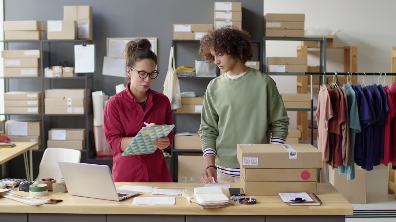 Startup Team Prepares Orders in Their Office