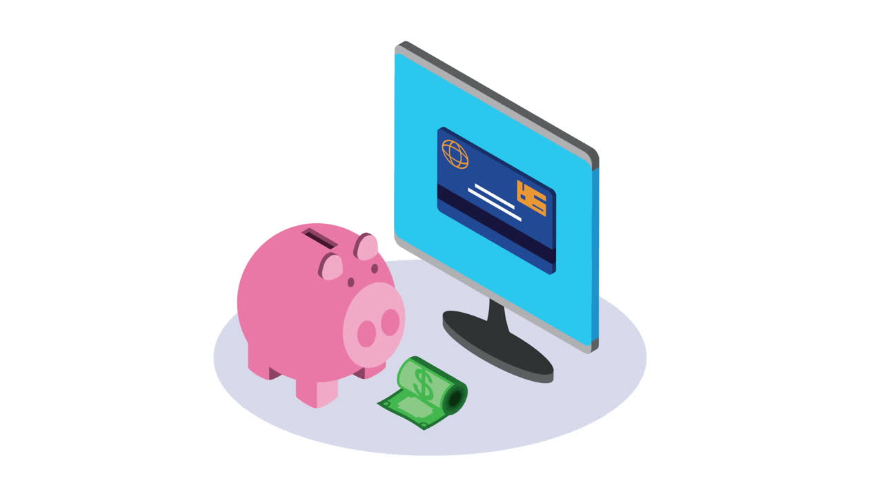 piggy risparmio denaro animazione finanziaria