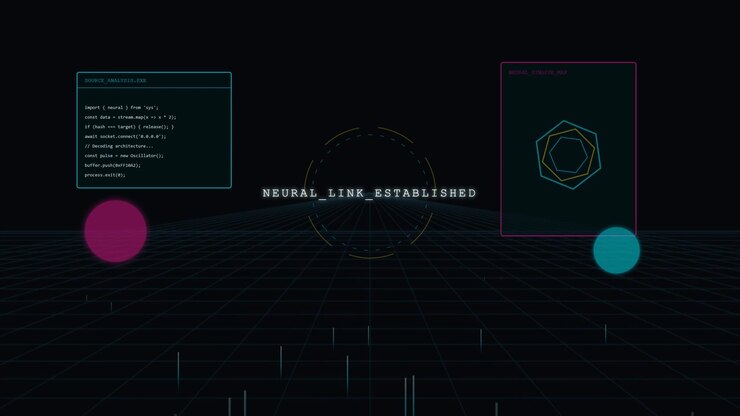 Antarmuka Tautan Saraf Futuristik dengan Visualisasi Data