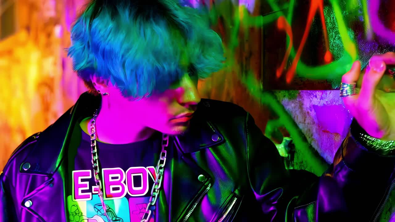 retrato de un chico electrónico en un entorno urbano