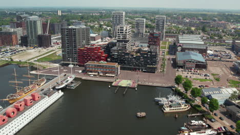 business facilities and ferry quay of ndsm in amsterdam, netherlands