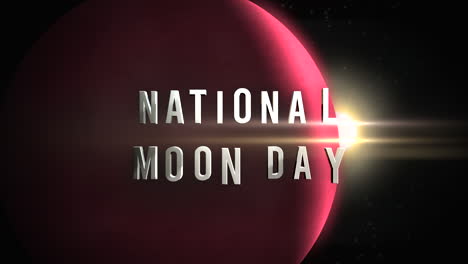 national moon day with red planet and light of stars in dark galaxy