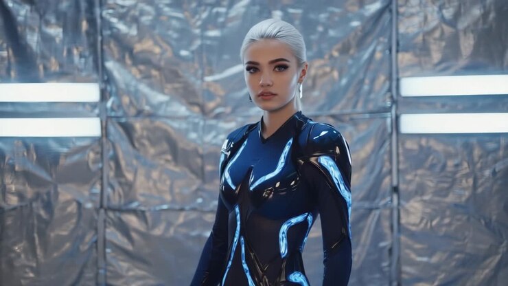Futuristisk kvinde i techwear