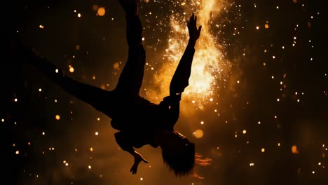 fire dancer silhouette