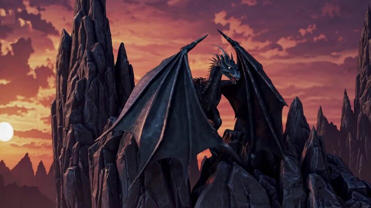 Epic Dragon Fantasy Scene