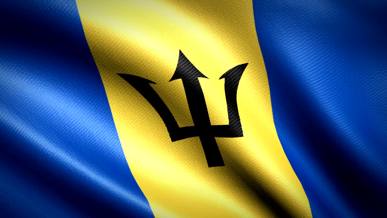 la bandera de barbados. animación de bucle sin costuras. video de alta definición en 4k