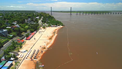 Rosario-Argentina-Provincia-De-Santa-Fe-Imágenes-Aéreas-Con-Drones-De-La-Ciudad-Vistas-Del-Río-Paraná-Playa-De-La-Florida