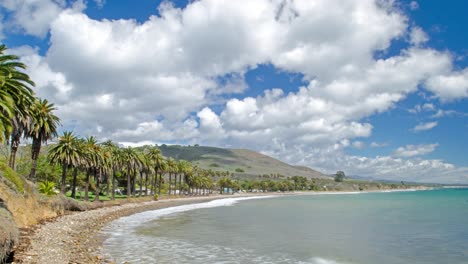 Hermosa-Toma-De-Lapso-De-Tiempo-De-La-Costa-Central-De-California-En-Gaviota,-Cerca-De-Santa-Bárbara